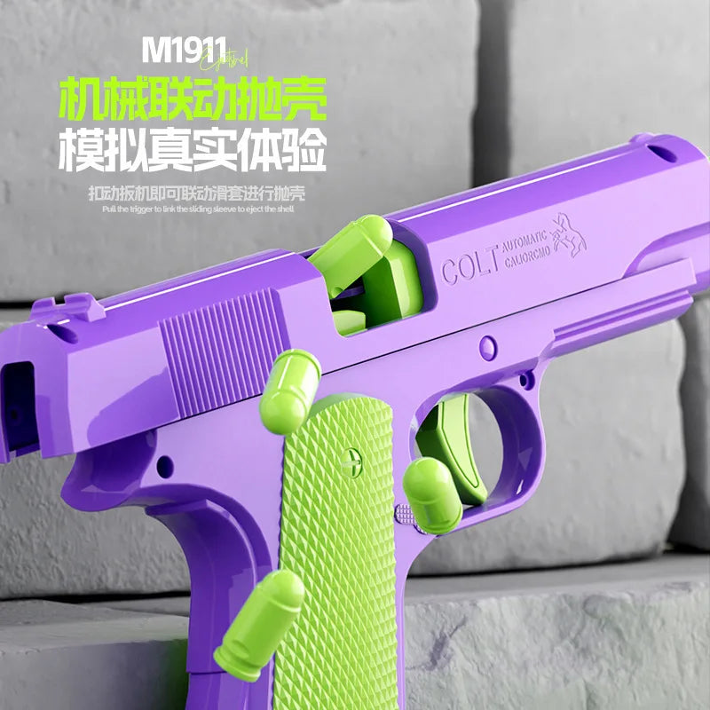 Stress Relief  Model Gun Continuous Throwing Hanging Revolver Launcher Toy Gun Outdoor Play Entertainment Kids Gift