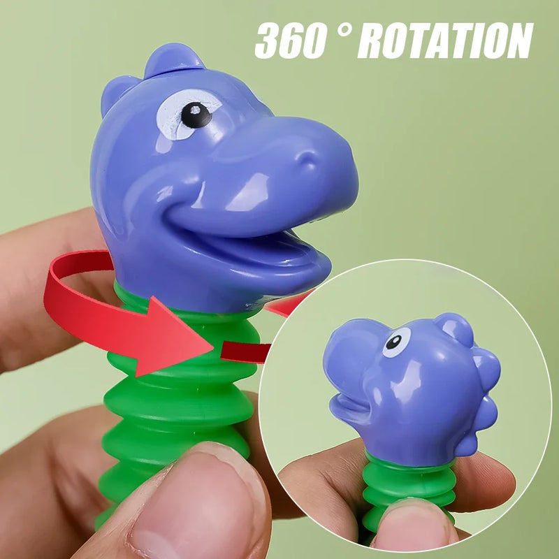 Variable Fun Cartoon Dinosaur Telescopic Tube Toys Kids Puzzle Stretch Colored Dinosaur Toy DIY Telescopic Stress Relief Toys