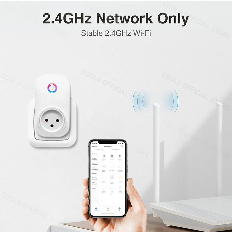 Tuya WiFi Smart Plug 16A Israel Power Plug Socket With Power Monitor Timing Smart Life APP Control Outlet Work With Alexa Google