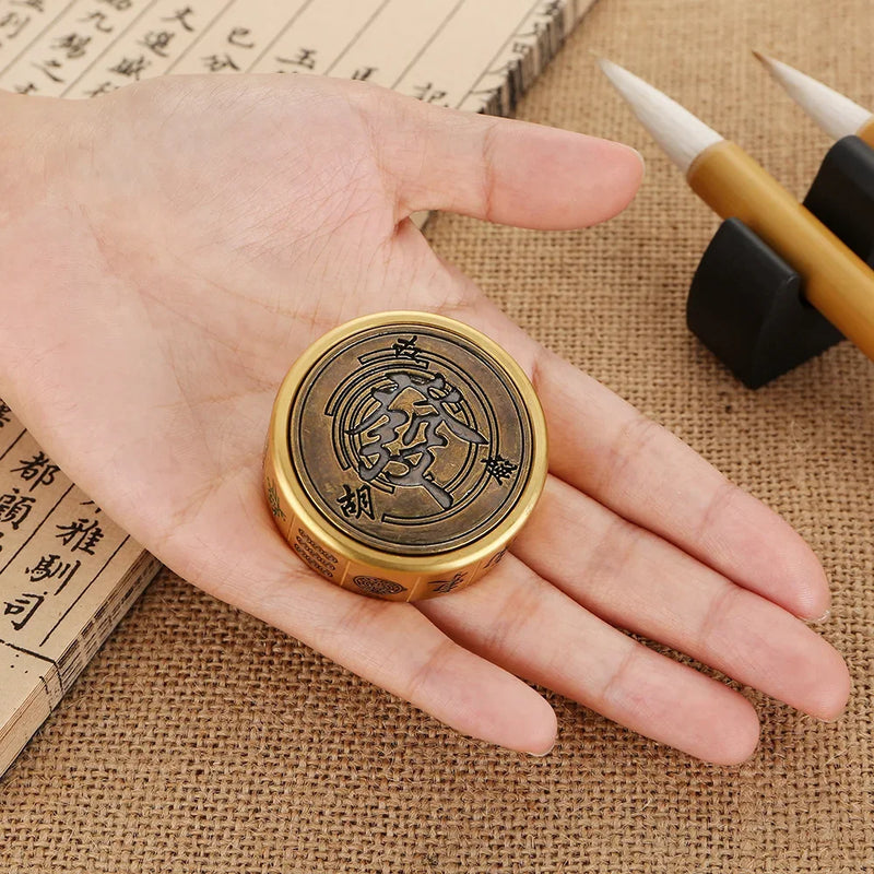 4.2cm Brass Fidget Spinner Mahjong Tai Chi Gossip Pattern Metal Hand Spinner Antistress Adult Fidget Toys Stress Relief Toy