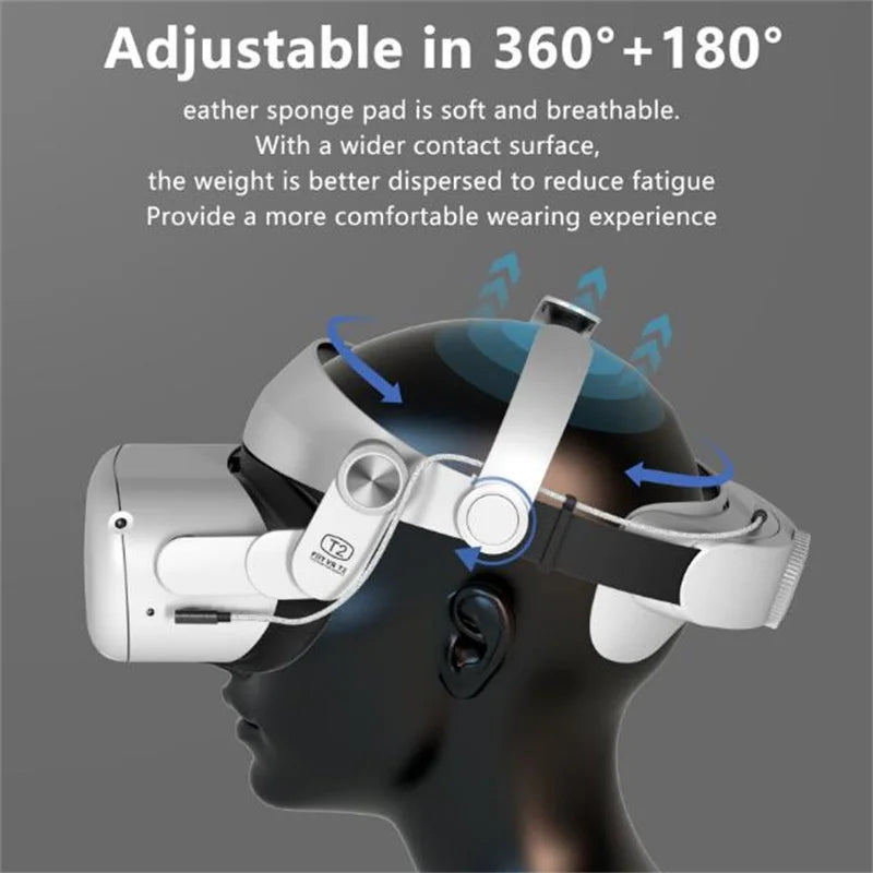 Built-in 5000mAh Battery Elite Headband For Meta Quest 3, VR Headset Head Strap Mask Oculus Q3 All-In-One VR Glasses Accessories