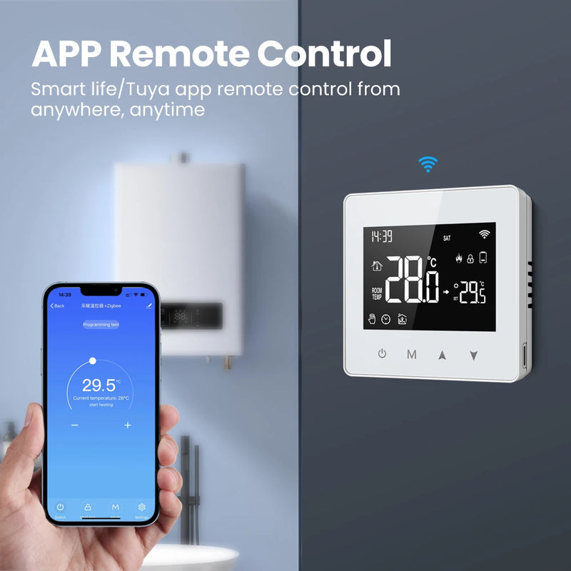 AVATTO Tuya WiFi/ZigBee Smart Thermostat Low Power Battery Water Gas Boiler Temperature Controller For Alexa Google Home Alice