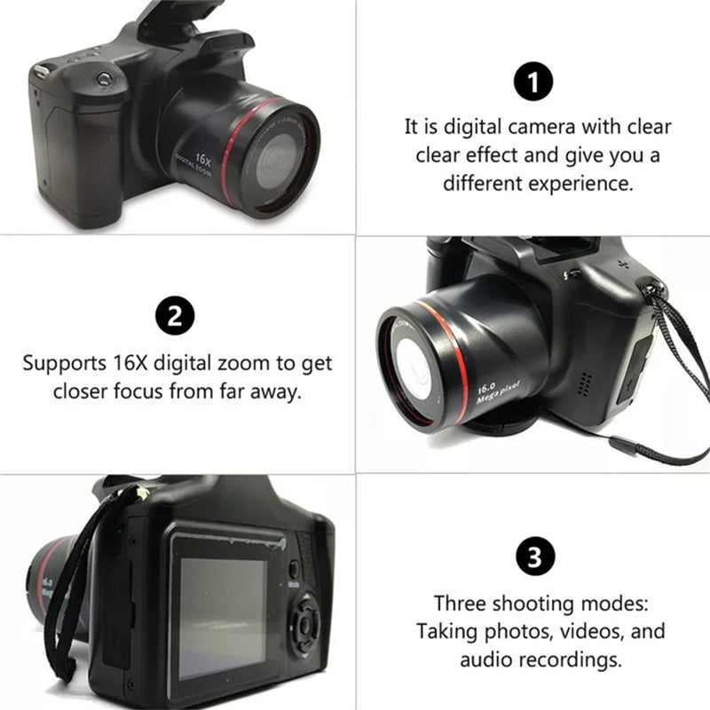 New Digital Video Camera Full HD 1080P Camera Digital Point Shoot Camera With 16X Zoom Anti Shake Professional Camera