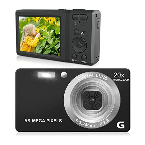 HD Digital Video Camera 2.7 Inch LCD Point Shoot Cameras 4K 56MP 56 Million Pixel Anti-Shake 20x Zoom for Photography and Video