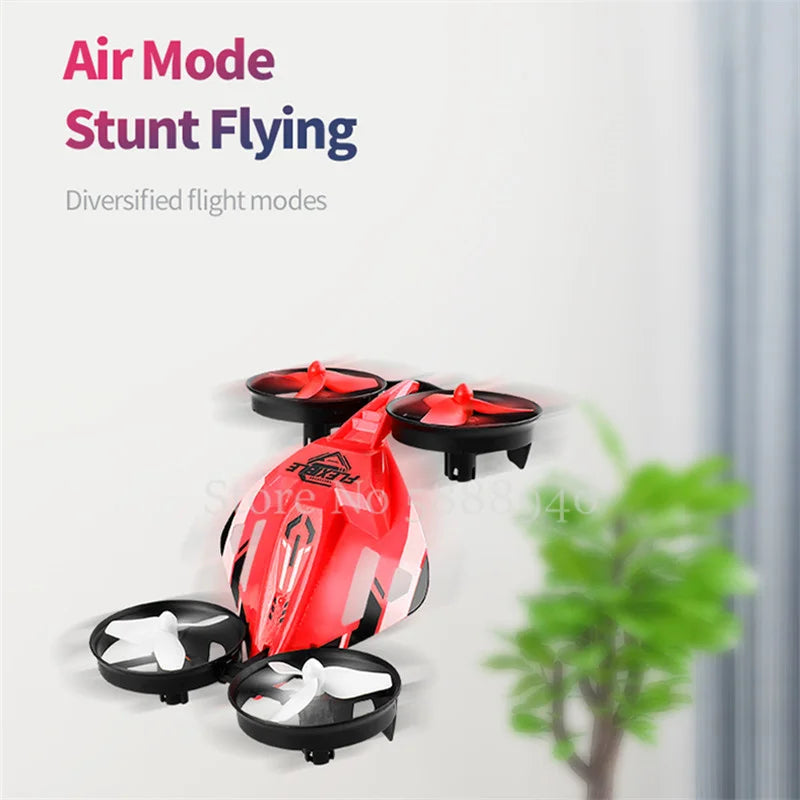 Water Ground Air 3 In 1 RC Drone 2.4G 360° Stunt Spin Seal Waterproof One Key Return Racing Radio Control Quadcopter Drone Toy