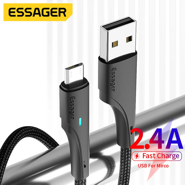 Essager Micro USB Cable Fast Charging Data Cable For Xiaomi Realme Redmi Note Samsung Mobile Phone Charger Cord Micro USB Wire