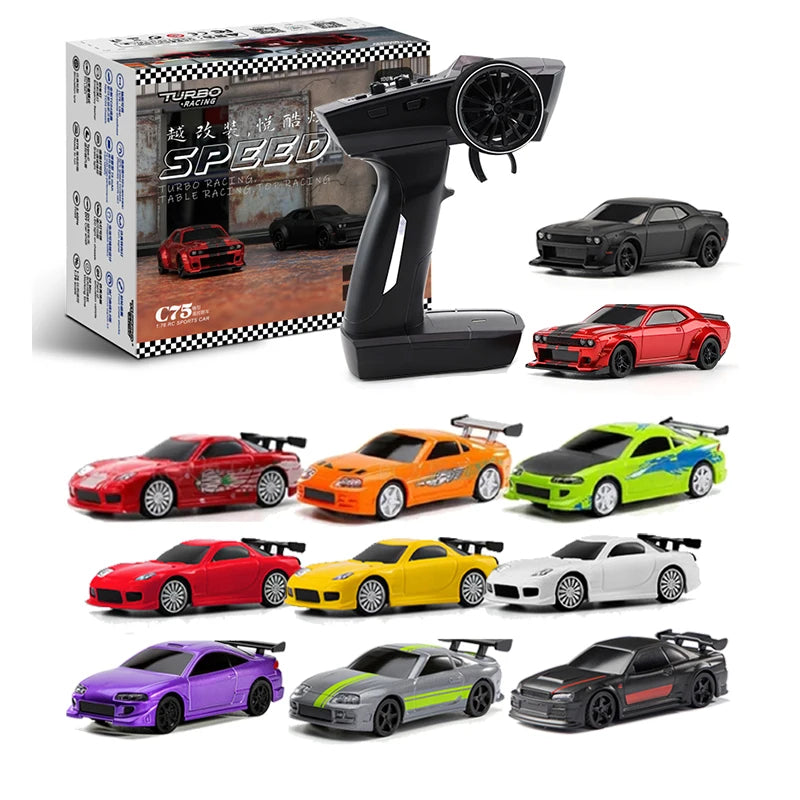 Turbo Racing 1:76 C75 C74 C73 C72 C71 On Road RC Car Radio Full Proportional Remote Control Toys RTR Kit  For Kids and Adults