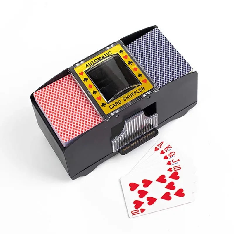 2/4 Decks Automatic Playing Card Shuffler Mixer Games Poker Card Sorter Machine Dispenser for Travel Home Xmas Party Games