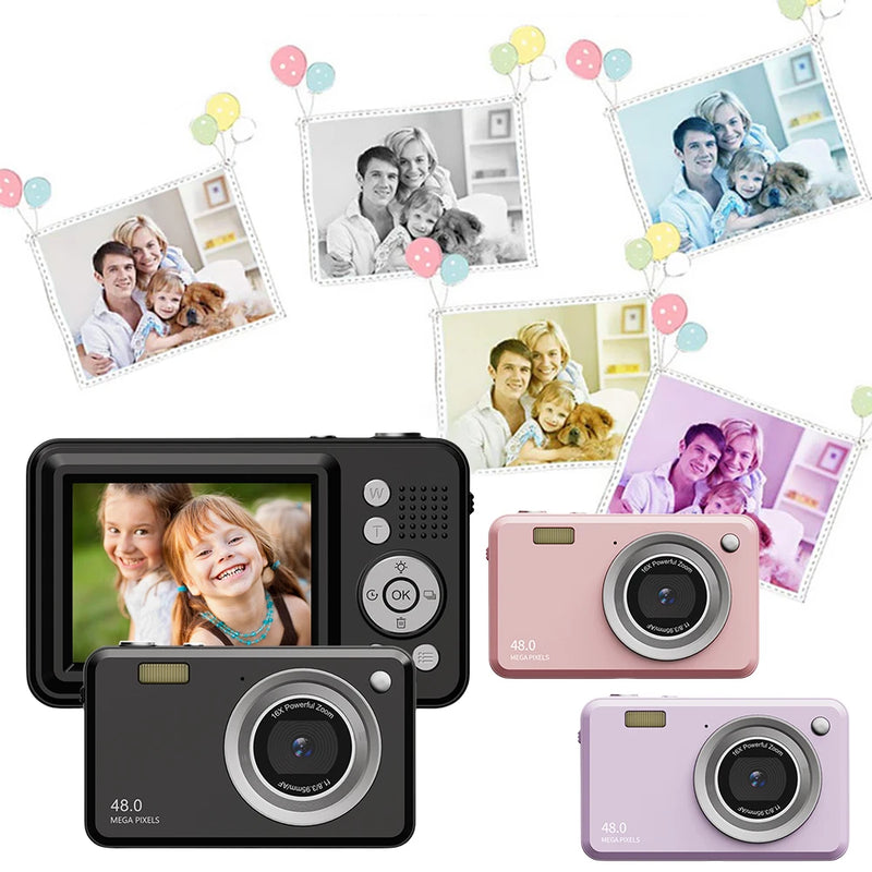 2.4 Inch Digital Camera Rechargeable Cameras HD 1080P Point and Shoot Camera 500W Camcorder for Kids Beginner Photography