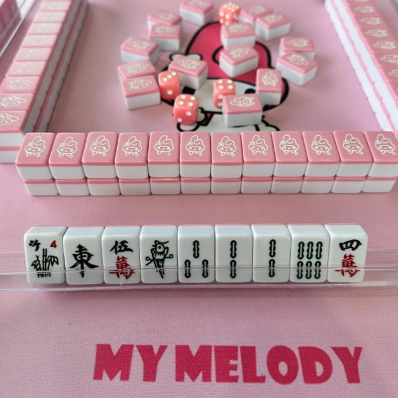 Cartoon Sanrio Mini Mahjong Cute Hello Kitty Mahjong Friends and Besties Party College Dormitory Games Girls Birthday Gifts