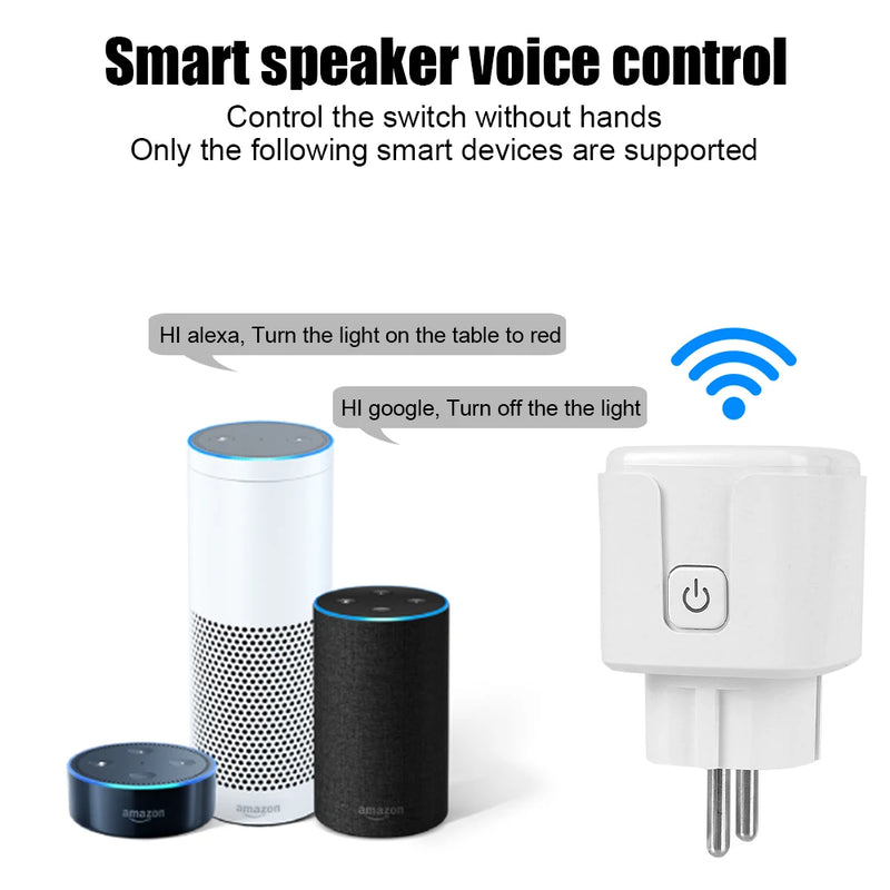 16A Wall Charger EU/US/BR Socket BR Plug In Charger WiFi Smart Plug Work with Alexa Google Home Assistant Tuya Life APP