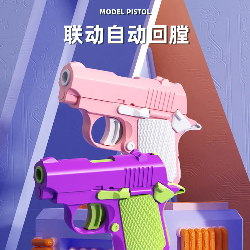 Gravity 1911 Pistol 3D Printing Reverse Blowback Rifle Mini Decompression plastic pistol Toy guns for christmas birthday gift