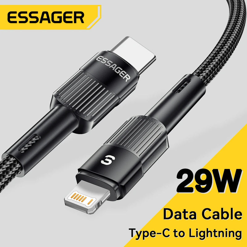 Essager USB C Cable For IPhone 14 13 12 11 pro Max XS 20W Fast Charging Cable Data Line Charger For iPad Mobile Phone Wire Cord