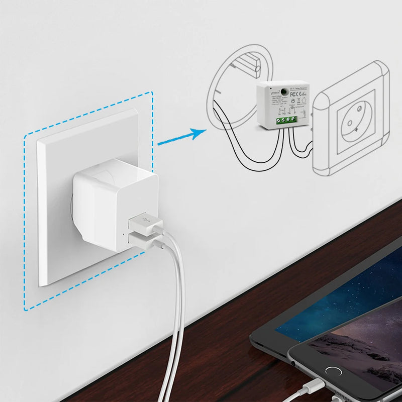 LoraTap Wireless Switch Socket Relay Module Series WiFi ZigBee Breaker Tuya Smart Life App Remote Control Google Home Alexa Echo