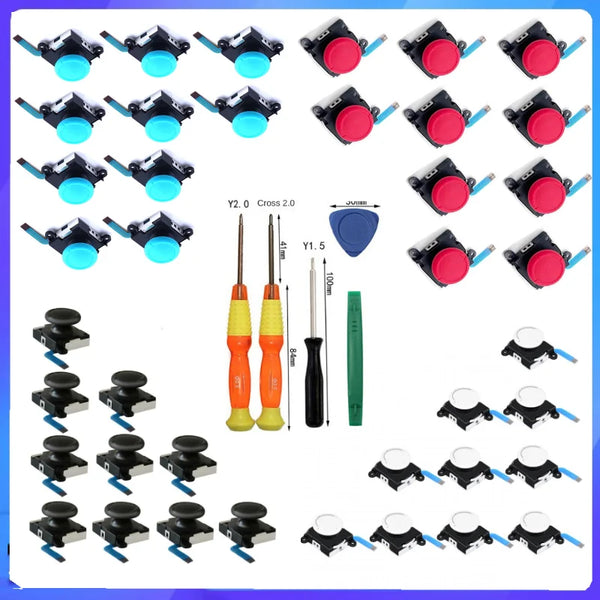 10pcs 3D Analog Joysticks With Screwdriver Fix Tools Kit For Nintendo Switch Joy Repair Kit Replacement Parts Games Accessories