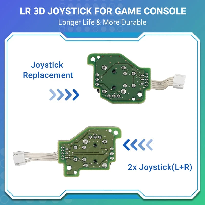 Hot 2PCS 3D Joystick With Wire For WII U PAD Game Console Joystick Left Right LR Joystick Module Game Repair Accessories