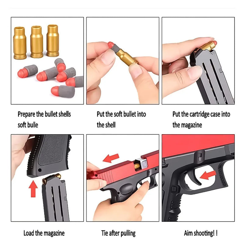 Soft Bullets Toy Gun Foam Blaster With EVA Darts Shooting Games Education Toy For 6,7,8,9,14+ Kids Boys Gifts