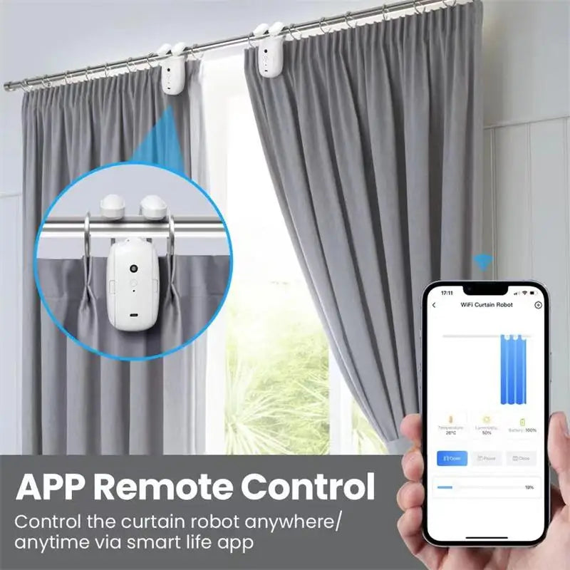 Tuya Curtain Robot Detachable Track WIFI BLE Tuya Smart Electric Curtain Robot Curtain Motor APP Voice Control Alexa Google Home