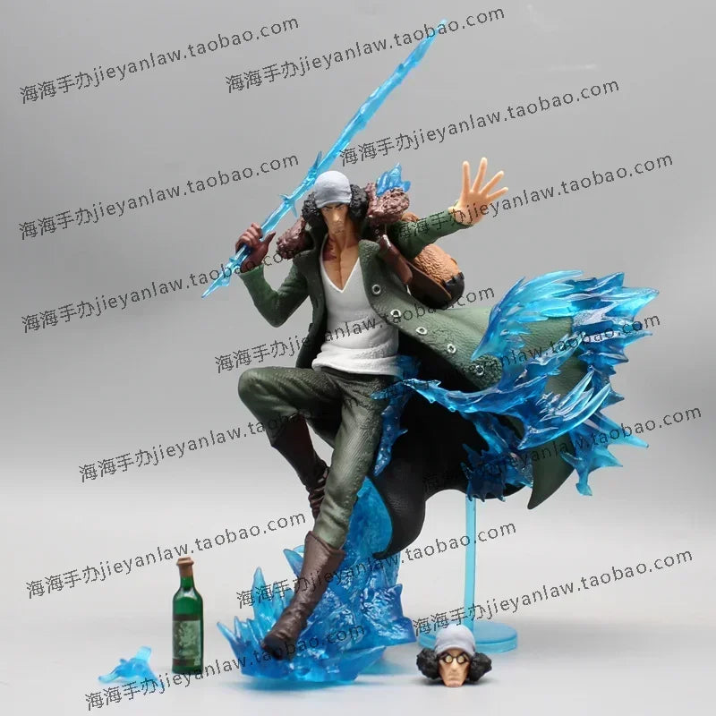 30cm Aokiji Kuzan Action Figurine One Piece Anime Figure Gk Pvc 2 Heads 2 Hands Statue Model Collection Room Decoration Toy Gifs