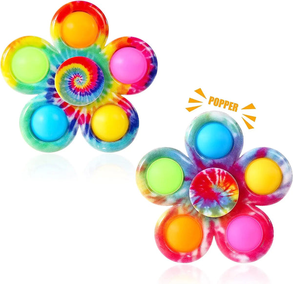 Tie Dye Simple Fidget Spinner Pops Finger Toys Push Bubble Hand Spinner For ADHD Anxiety Stress Relief Sensory Gifs For Kids