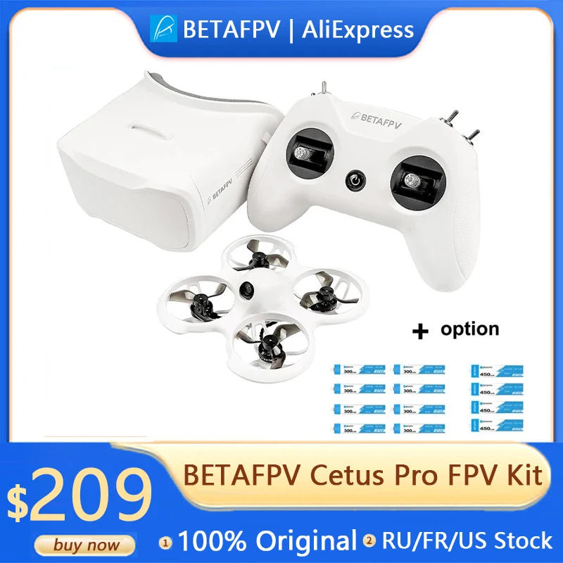 BETAFPV Cetus Pro FPV Kit Indoor Racing Drone Brushless Quadcopter VR 02Goggle Frsky D8 Lite Radio 2SE Controller Transmitter