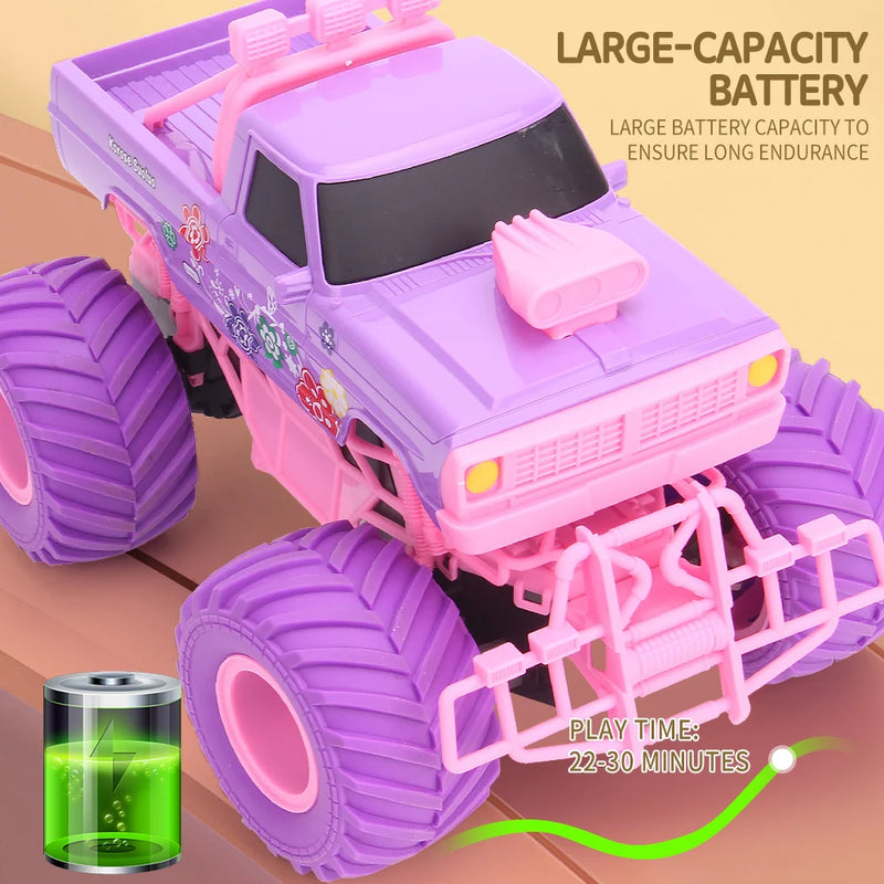 JJRC Pink RC electric off-road car big wheel fast purple truck remote control girls toys for kids