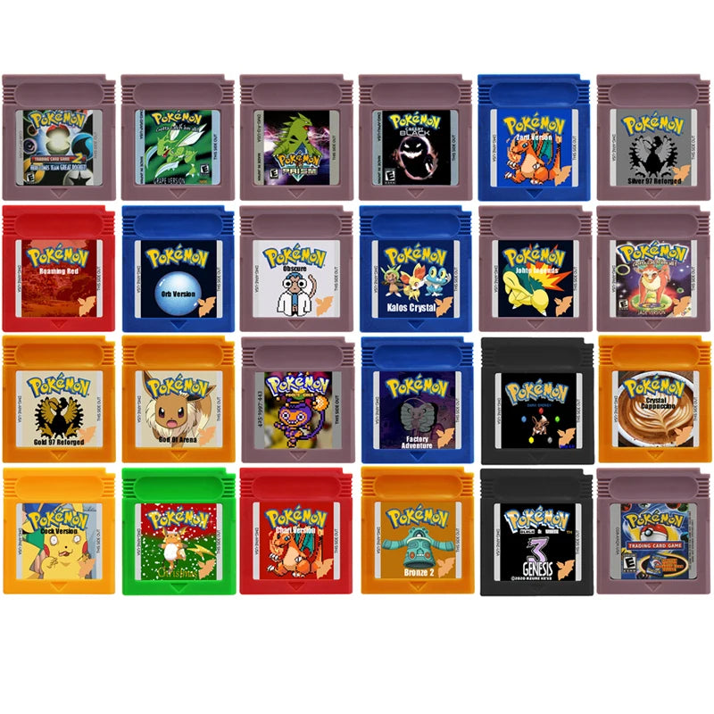 16 Bit Video Games Cartridge GBC Game Console Card Pokemon Trading Card Game Cock Creepy Black Prism for Fans Gift