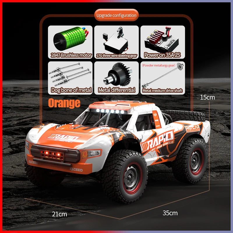 Rc Car Off Road 4x4 50km/h Or 75km/h High Speed Brushless Motor Monster Truck 1/16 Desert/Snow Racing Drift Cars Toys For Boys