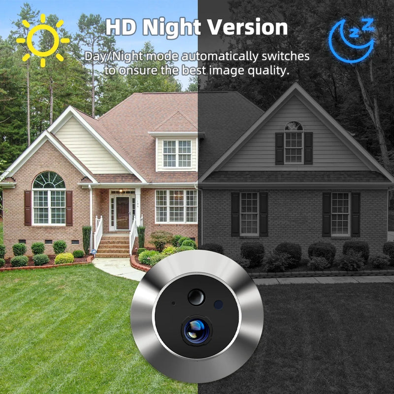 Yuezhe 3MP Security protection Door peephole camera icam365 4.3 IPS Screen Night PIR wifi Phone wireless Camera for Smart Home