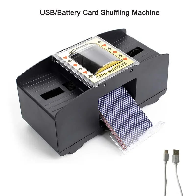 2/4Deck Automatic Card Shuffling Machine USB Battery-Operated Electric Poker Card Shuffler for Home Party Board Games