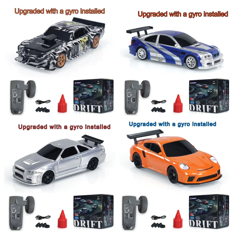 Upgrade 1/43 Scale RC Drift Race Car Gyro 4WD Ready to Go Mini Car Toy Fully Proportional Control High Speed Model  Mini Gifts