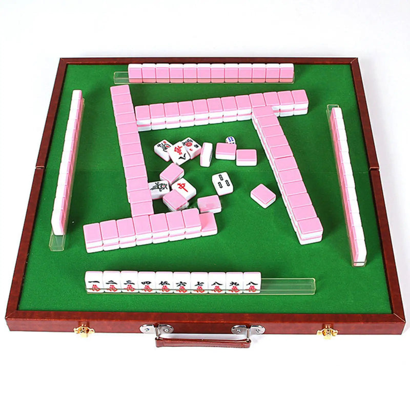 Mini Chinese Mahjong Game Set Traditional Chinese Version Game for Kids Portable Travel mahjong set lightweight travel party