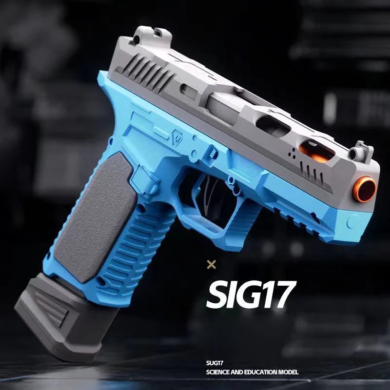 SIG17 Pistol Shell Throwing Continuous Firing Blowback Soft Bullet Gun Empty Hanging Weapon Children's Toy Boys Birthday Gift