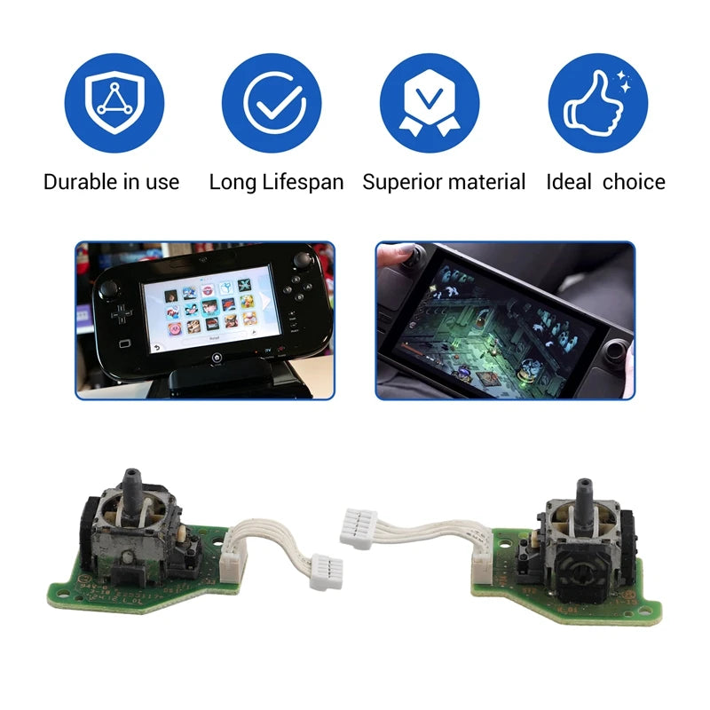 Hot 2PCS 3D Joystick With Wire For WII U PAD Game Console Joystick Left Right LR Joystick Module Game Repair Accessories