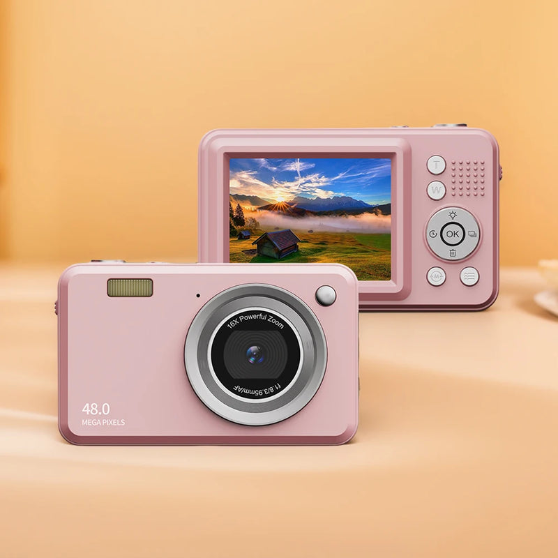 2.4 Inch Digital Camera Compact Camera HD 1080P Rechargeable Cameras 500W Point and Shoot Camera for Kids Beginner Photography