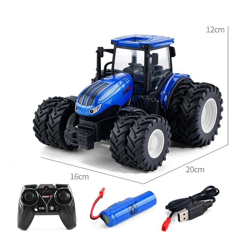 1/24 RC Tractor Trailer Truck 2.4G Electric Agricultural Engineering Vehicle Harvester Farm Equipment Kids Toys Gifts