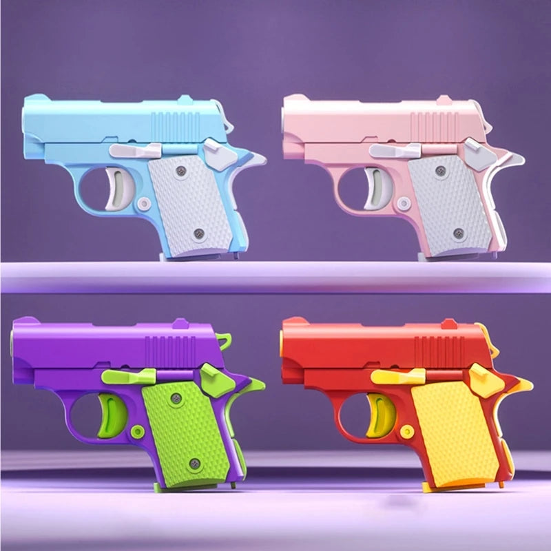 3D Printing Guns Fidgets Toy for Children Colorful Mini Guns Prank Toy Office Adult Sensory Stress Relief Boredom Toy