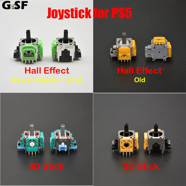 GSF 2pcs Hall Effect Joystick Replacement 3D Analog Stick Sensor Module for PS5 Replacement Game Controller with caps with tools