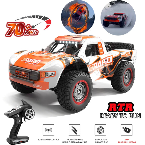 Q130 1:14 70KM/H 4WD RC Car With LED Headlight Remote Control Cars High Speed Drift Monster Truck for Kids vs Wltoys 144001 Toys