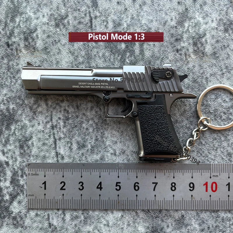 1:3 Alloy Desert Eagle Pistol Model Mini Gun Keychain Gold-plated Bag Pendant Detachable Toy Gun For Adult Kids Gift