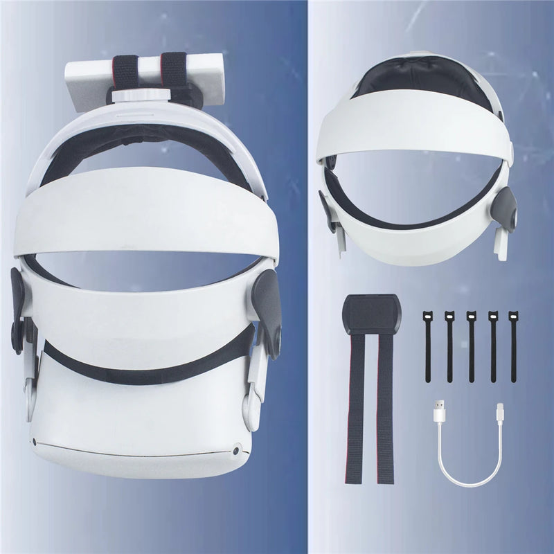 Adjustable Head Strap with Battery Fixing Bracket For Oculus Quest 2 VR Cable Headband