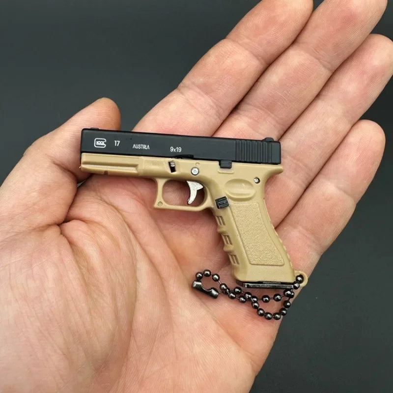 1:3 Mini G17 Metal Toy Gun Model Alloy Keychain Detachable Look Real Collection Color Impressive Birthday Gifts For Boys Adult