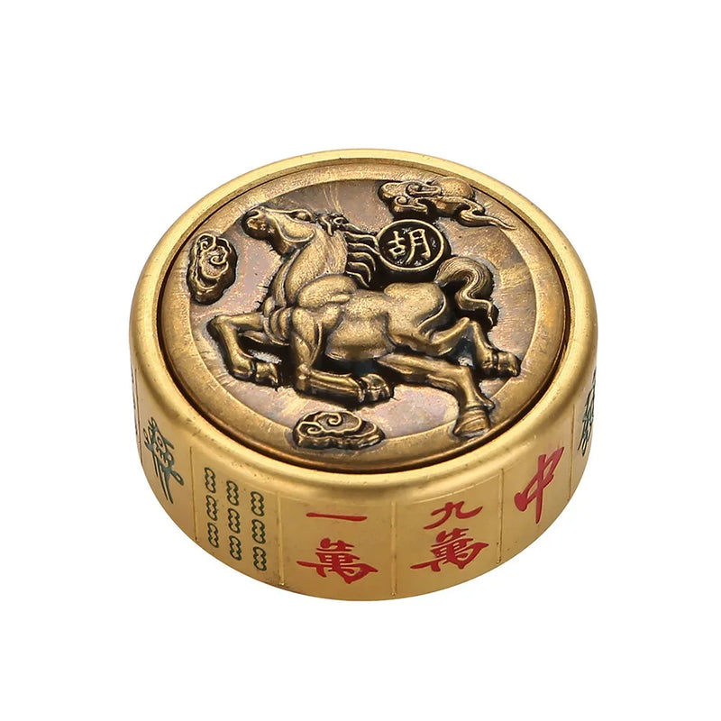 4.2cm Brass Fidget Spinner Mahjong Tai Chi Gossip Pattern Metal Hand Spinner Antistress Adult Fidget Toys Stress Relief Toy