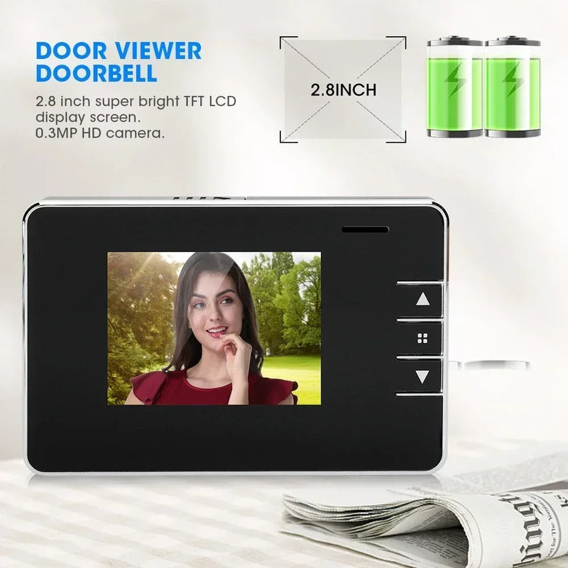 Home Security Night Vision Viewer Video Electronic Doorbell 2.8 Inch LCD Digital Peek Doorbell Cat Eye Outdoor Door Eye Camera