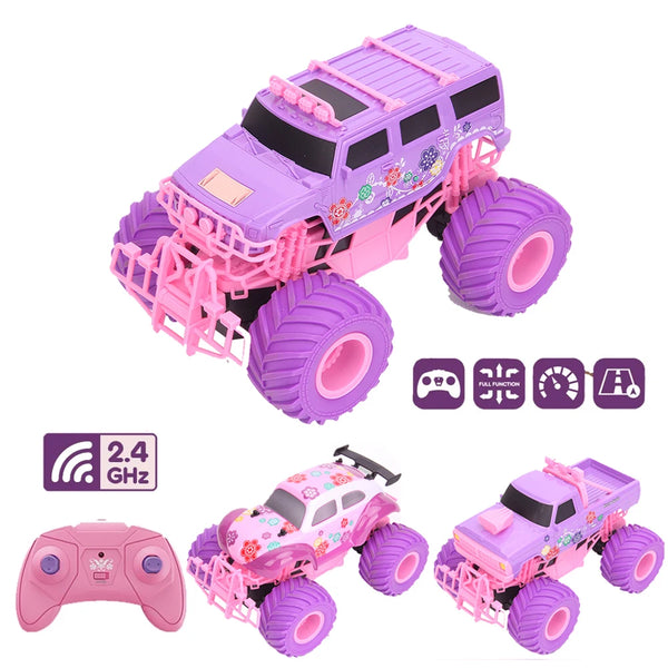 JJRC Pink RC electric off-road car big wheel fast purple truck remote control girls toys for kids