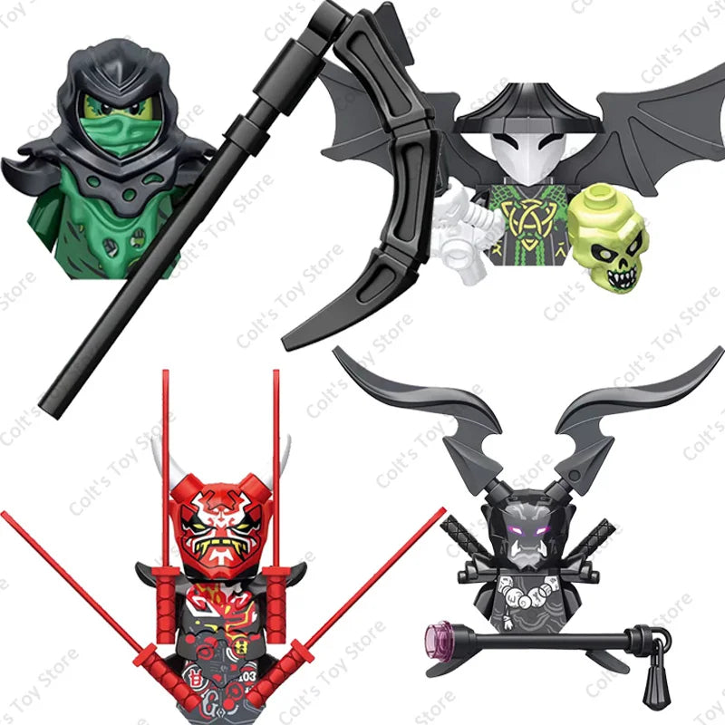 NEW Anime Ninja Evil Moro Mini Action Figure Building Blocks Mr. E Skeleton Wizard Dolls Bricks Model Kids MOC Toys Gifts