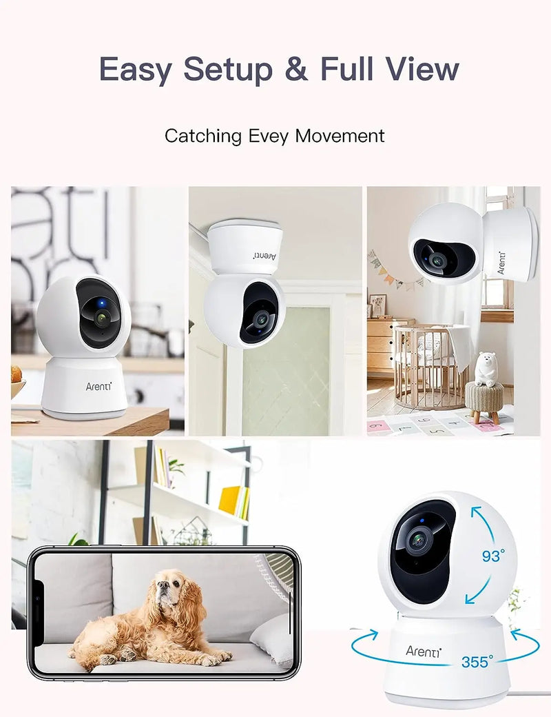 2.5K 4MP 2.4 & 5GHz Wireless IP Camera Indoor Security Wifi PTZ Camera 4MP HD Auto Tracking Video Surveillance CCTV Camera P2Q