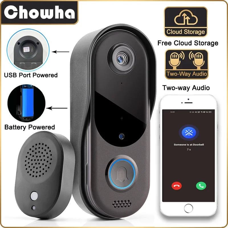 WiFi Video Intercom Outdoor Door bell Camera Smart Home Security Wireless WiFi Doorbell 2-Way Audio Night Vision Doorbell Camera