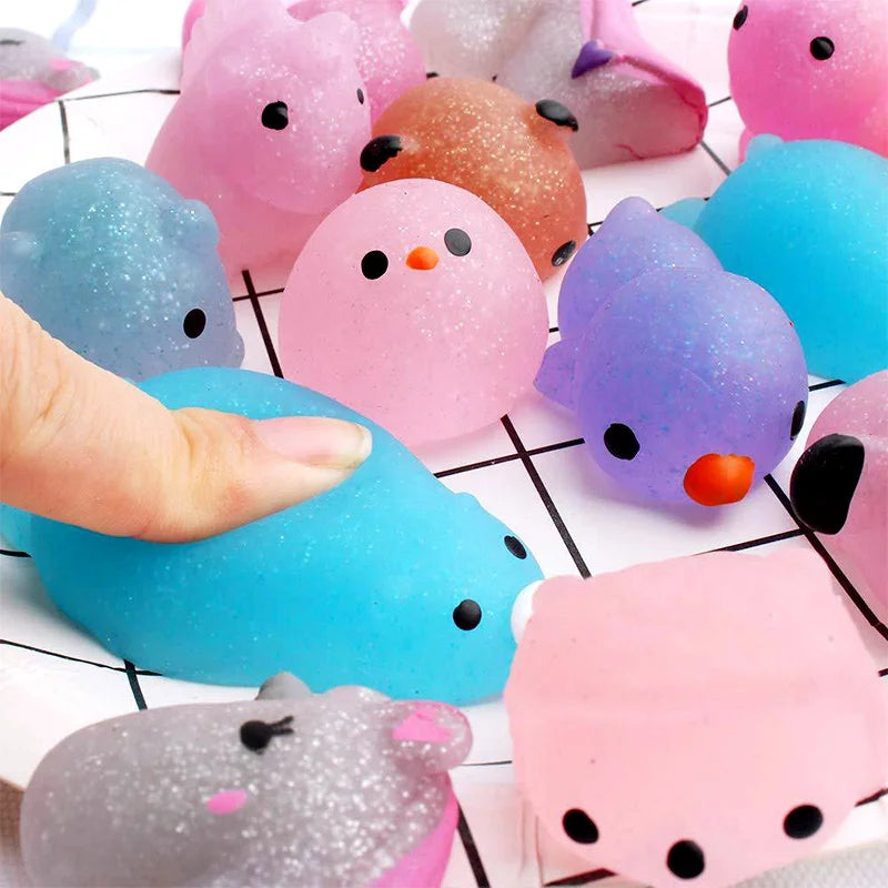 10-50PCS Kawaii Squishy Toys Mini Mochi Squishies Animal Pattern Stress Relief Squeeze Toy For Kids Boys Girls Birthday Gifts