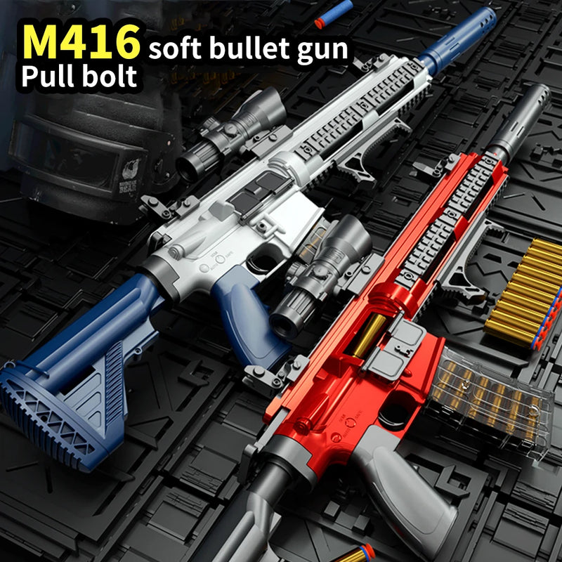 Soft Bullet Toy Gun Eva Sniper Rifle Manual Loading M416 Gun Toy Weapon Boys Toy Gun Cs Fighting Fake Gun Toy A28